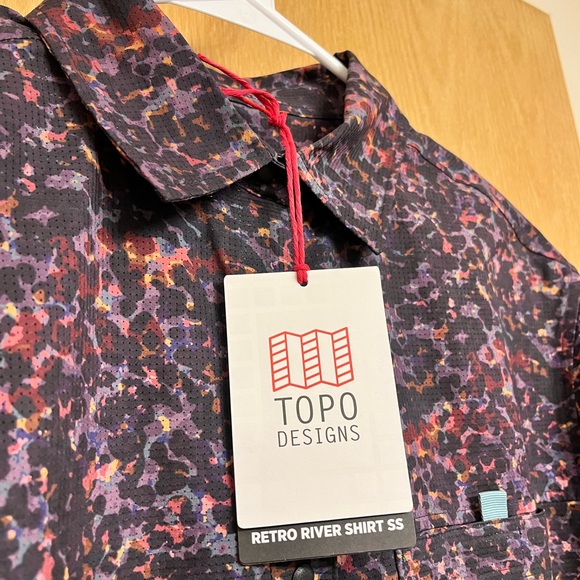 NWT Topo Designs RARE Women’s Retro River Shirt Black/Purple Meteor - Size M - Picture 7 of 16